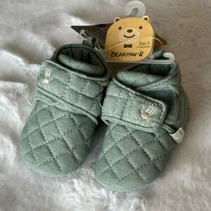 BearPaw Quilted Soft Green Baby Slippers